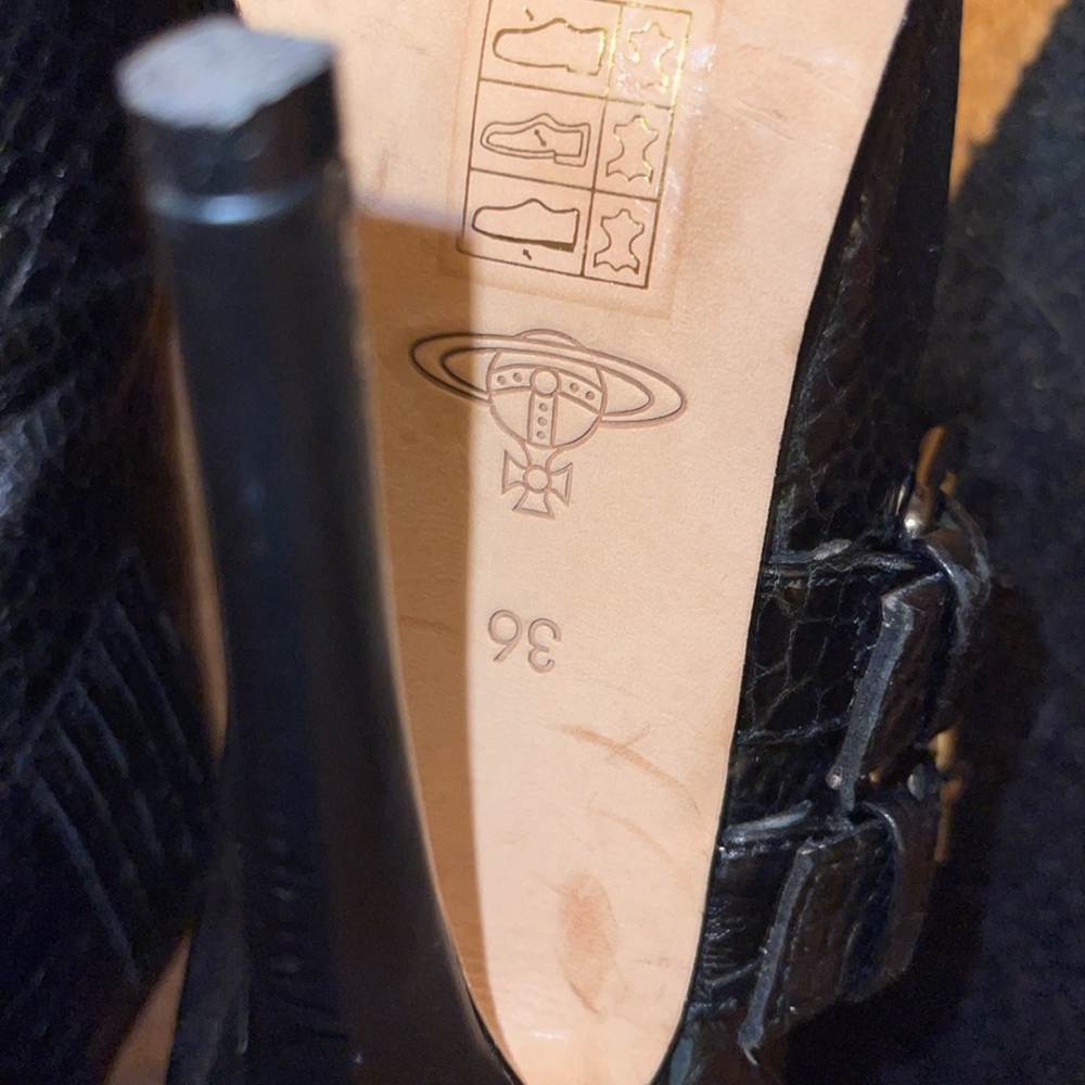 Vivienne Westwood Anglomania leather heel booties - Picture 3 of 4